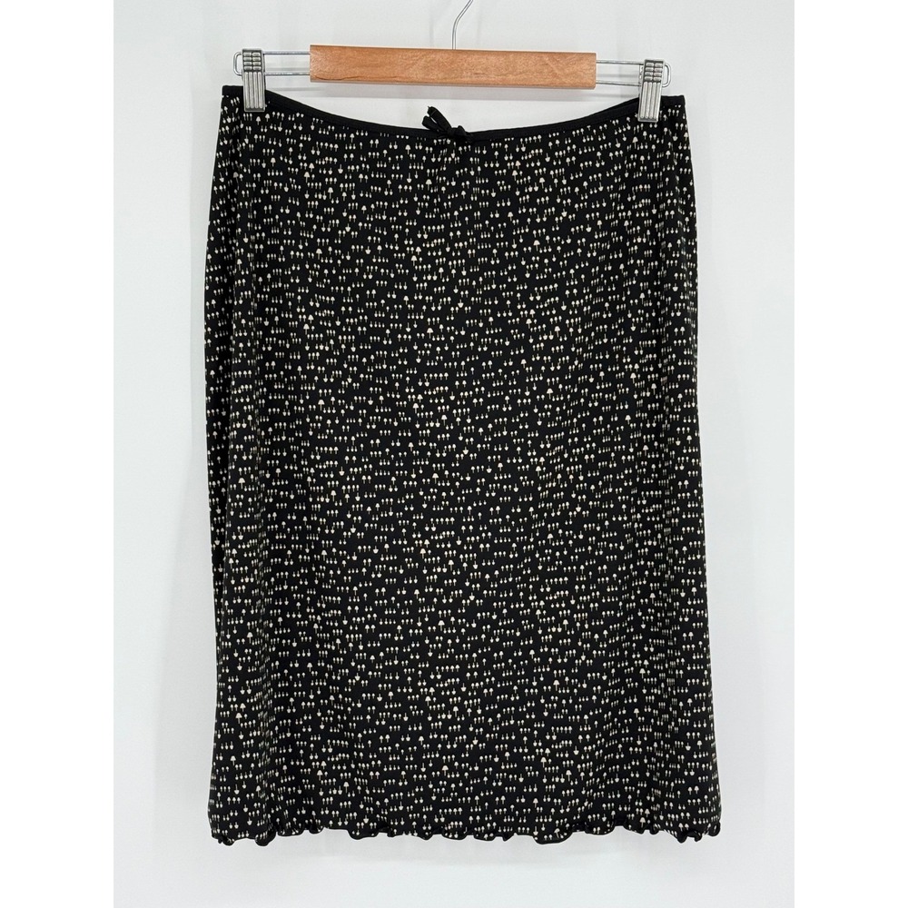 Max Studio‎ Skirt XL Black Beige Dotted Print Knee Length Career Casual